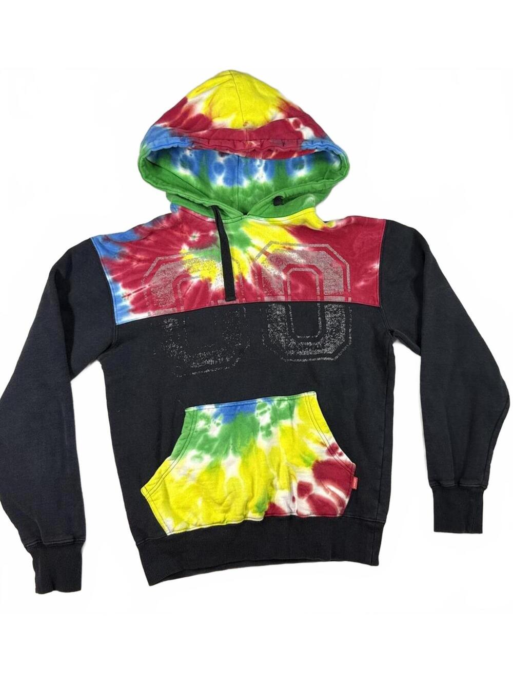 Asphalt Tie-Dye Colorblock Hoodie Size Small